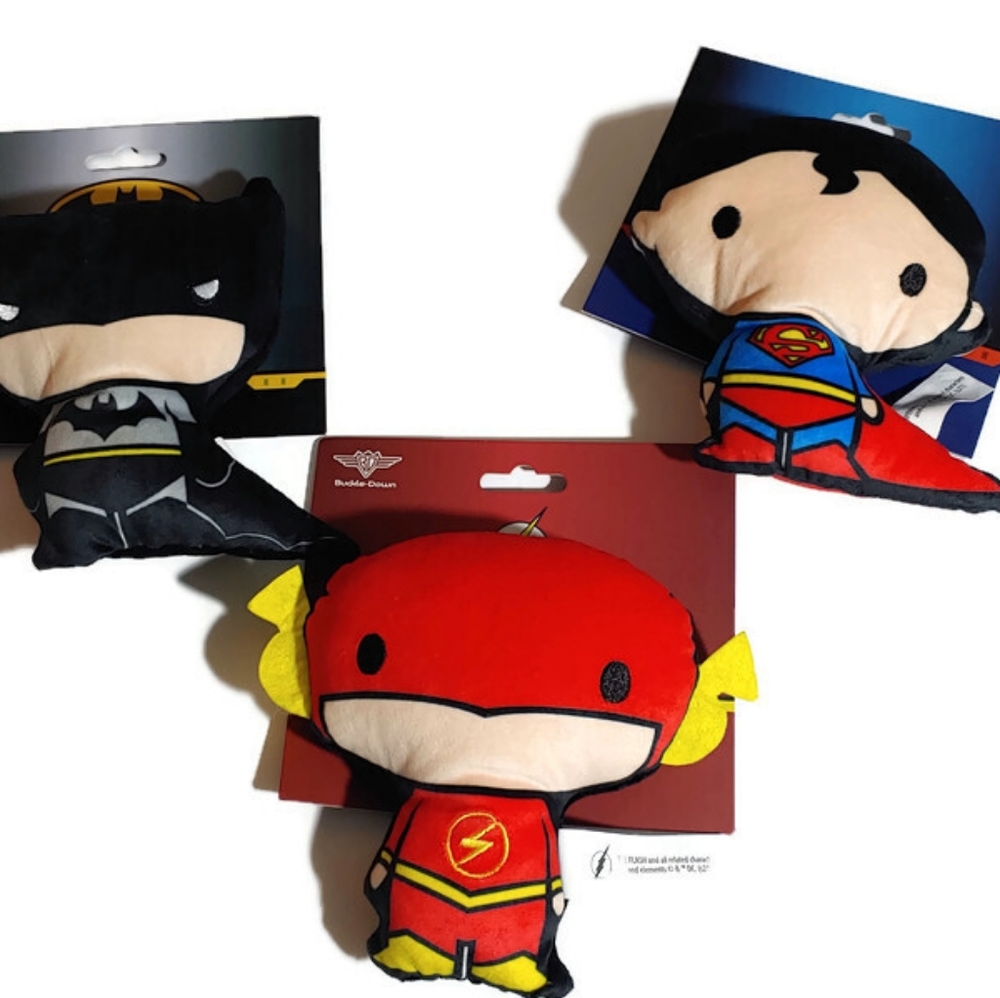 DC Comics Superman,Batman, & The Flash  Dog Squeaker Toy  Super Hero 6”